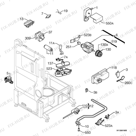 Взрыв-схема посудомоечной машины Rex IP863WRD/B - Схема узла Electrical equipment 268